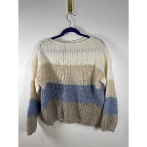 Brandi Italian Wool Blend Striped Knit Sweater Scandinavian Nordic Minimalist